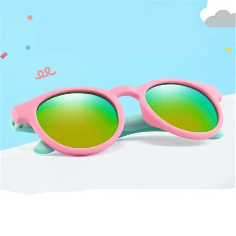 

Kids Sunglasses Polarized Boys Girls Round Safety Sun Glasses Child Baby Eyewear Silicone Frame Eyeglasses UV400