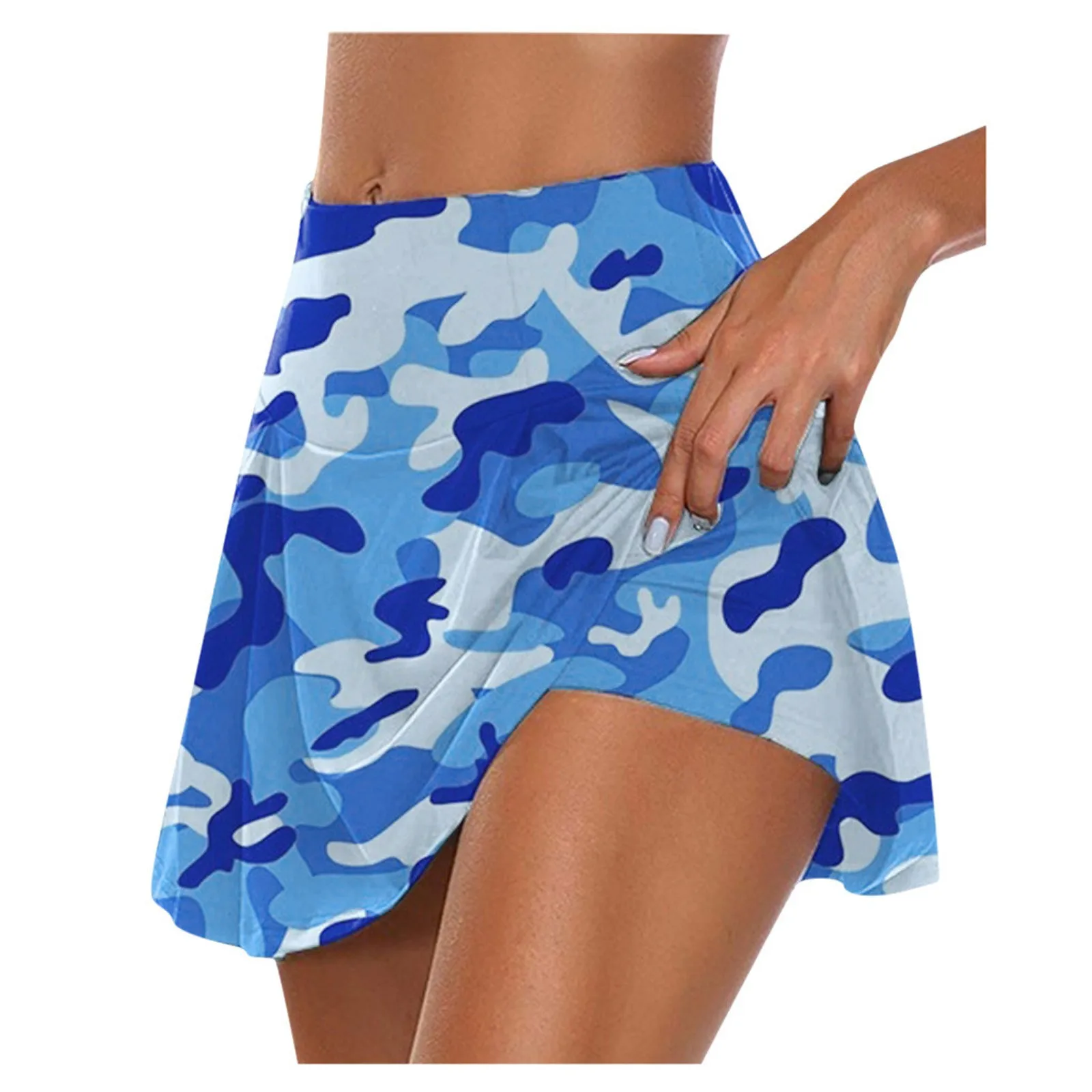 

Women's High Waist Stretch Athletic Workout Active Fitness Volleyball Shorts 2 in 1 Running Double Layer Sports Shorts