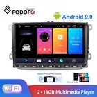 Автомагнитола Podofo, Android 9,0, 9 '', емкостный сенсорный экран, GPS-навигация, Bluetooth, 2 Гб + 16 Гб памяти, для Passat Golf MK5 MK6