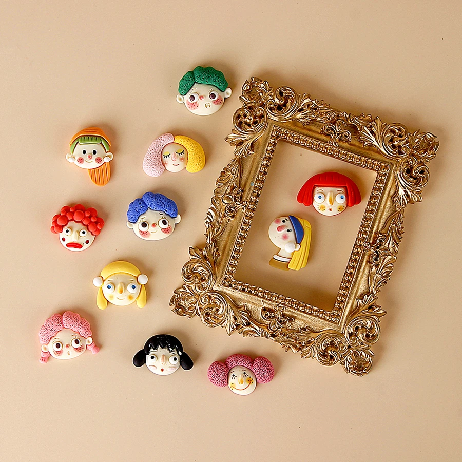 

Funny Face Doll Retro Cute Antique Doll Head Patch Earrings DIY Jewelry Earrings Accessories Materials