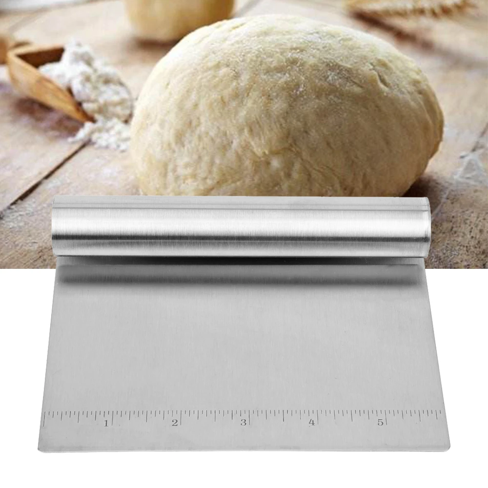 

Flour Spatula Kitchen Accessories Stainless Steel for Pizza Pastry Pancake Battercake Flour Scraper Dough Cutter