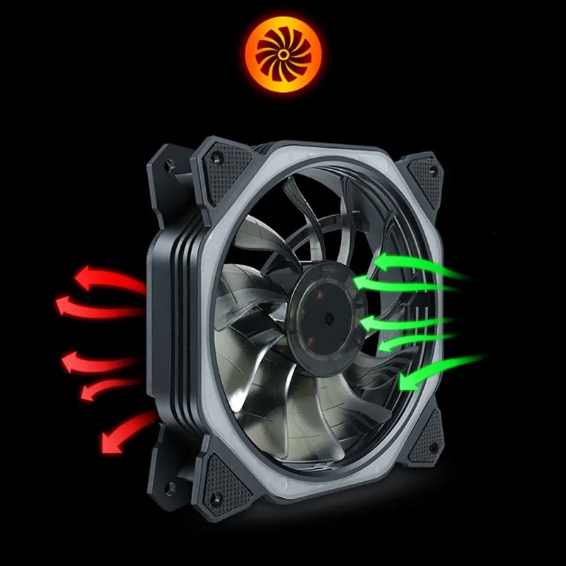 

CPU Cooling Cooler 12Cm Colorful LED Light Fan 12V Computer Case Cooling System