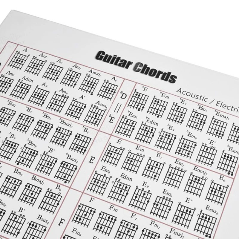 elektrische akustische gitarre praxis akkorde skala chart aufkleber werkzeug lehren musik lernhilfe tabs für anfänger gitarre liebhaber fr