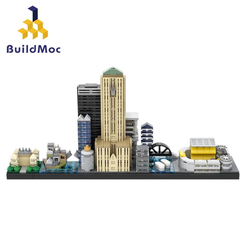 

Child Architecture Skyline Collection City Building Blocks Shrink the High rise building miniature Kids Toys Children Gift