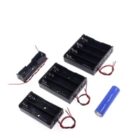 empty 18650 battery storage box case black plastic batteries clip holder container with wire lead 1x 2x 3x 4x slot way dropship