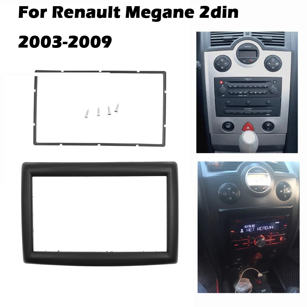 Рамка для автомобиля 2 Din RENAULT Megane II 2003 2009 радио двойной разъем аудио адаптер