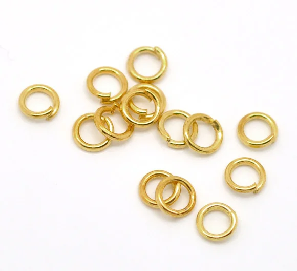 

Золотистые открытые Колечки DoreenBeads 5 мм (1/4 дюйма), 1000 шт.