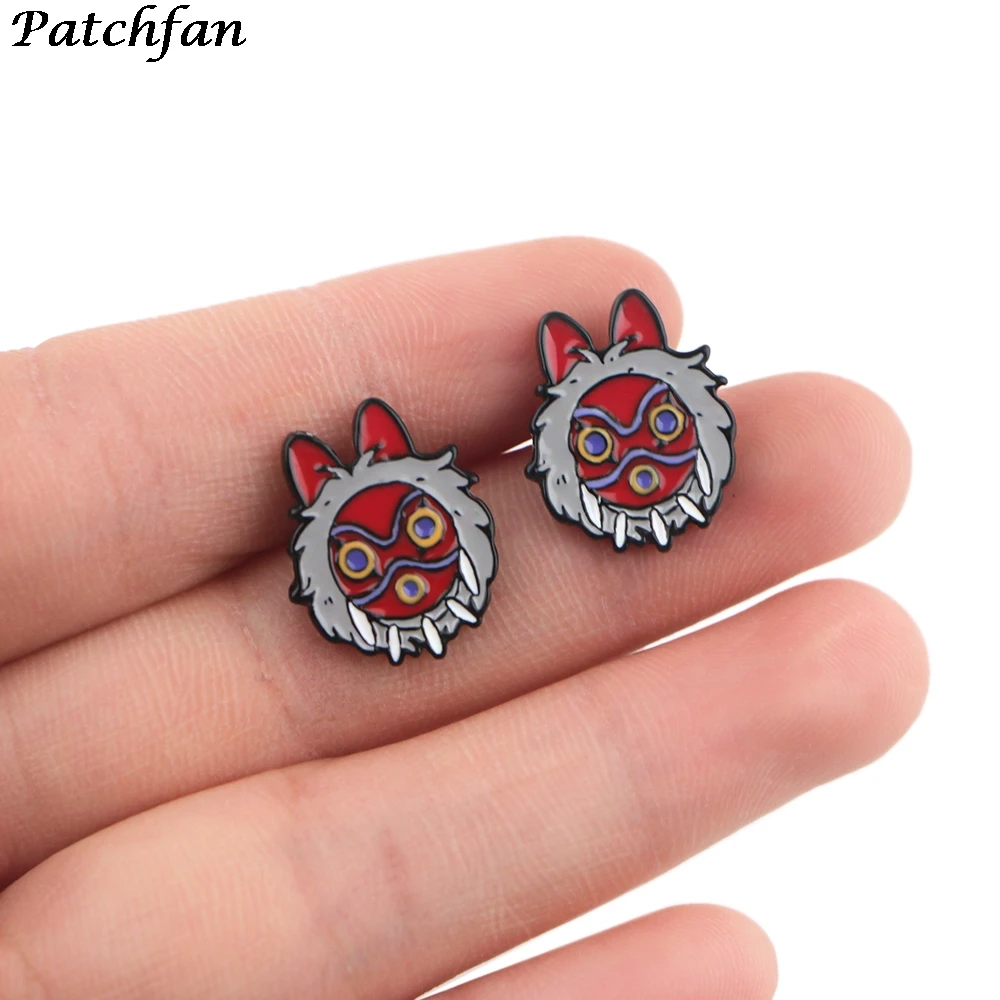A4258 Patchfan Cartoon Cute Pierce Ear Stud kids Earrings For Womens Enamel Princess Jewelry Gifts Girls | Дом и сад