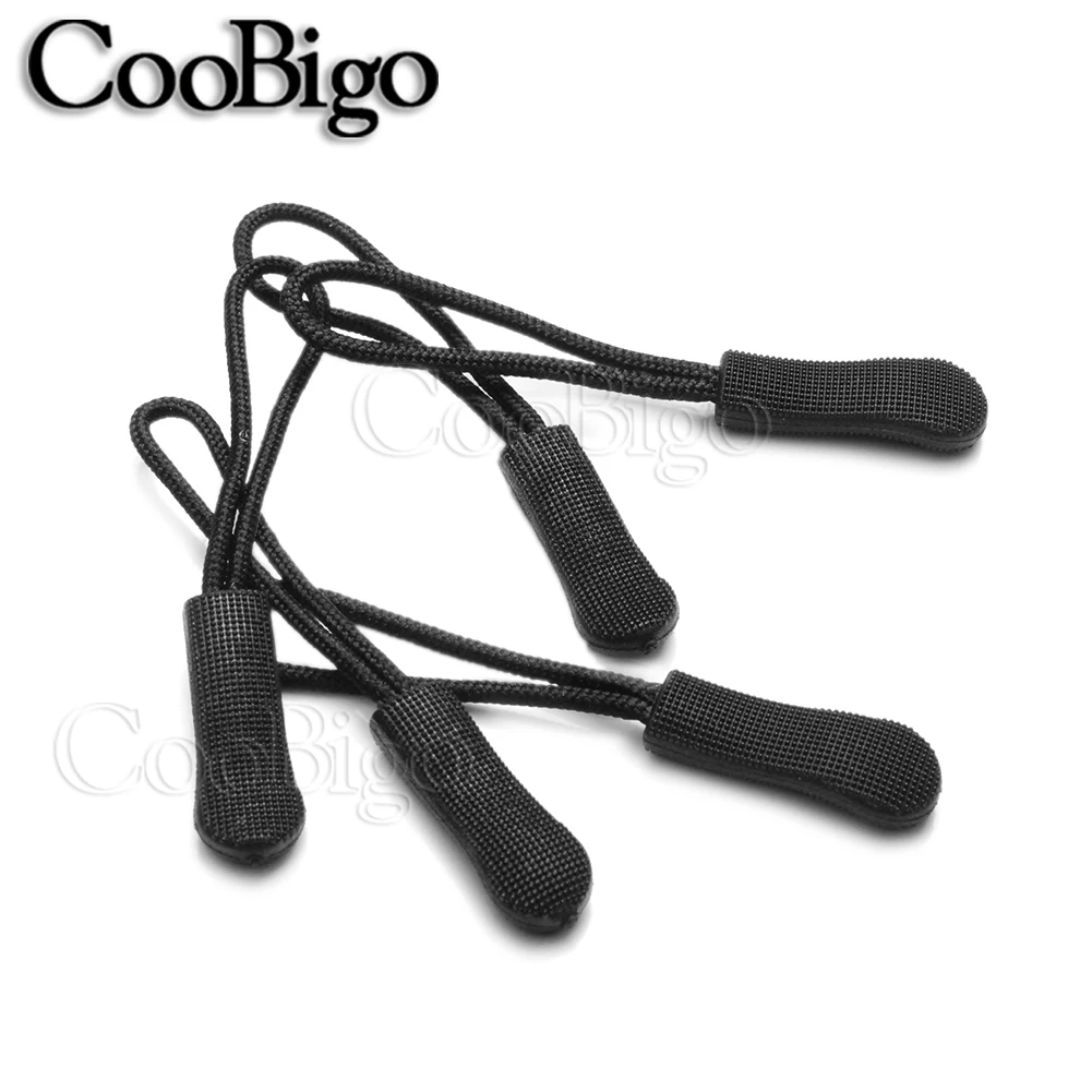 12 шт Черный застежка молния палатка рюкзак Tab сменный зажим подходит веревки тег