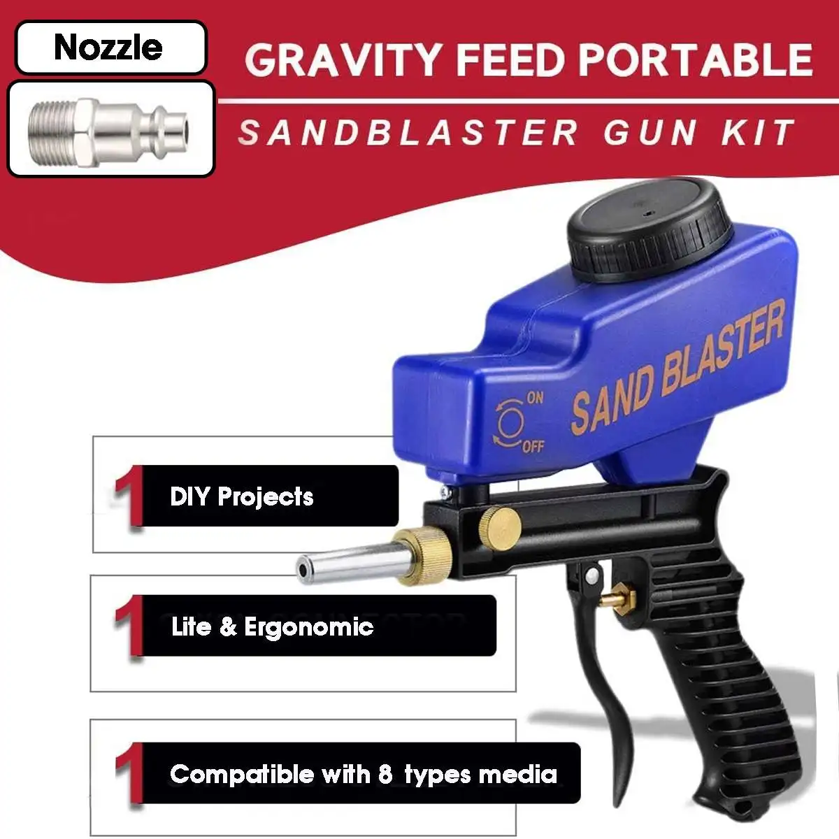 Портативный гравитационный Пескоструйный пистолет пневматическая