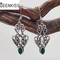qeenkiss%c2%a0eg6209 fine%c2%a0jewelry%c2%a0wholesale%c2%a0fashion%c2%a0hot birthday%c2%a0wedding%c2%a0gift woman%c2%a0girl mother vintage antique silver drop earrings