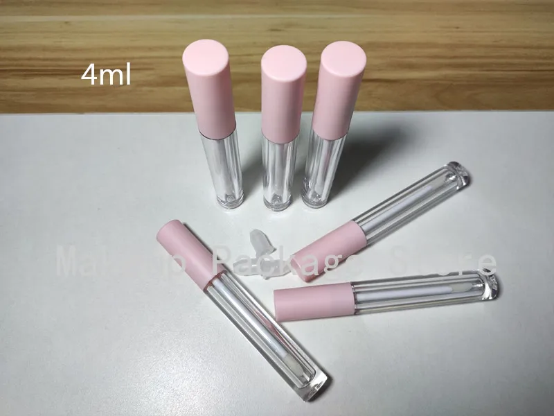 

10/30/50pcs 2.5ml Plastic Frosted Lip Gloss Tube Empty Lip Balm Bottles With White/Pink Lid,Round Lipgloss Refillable Container