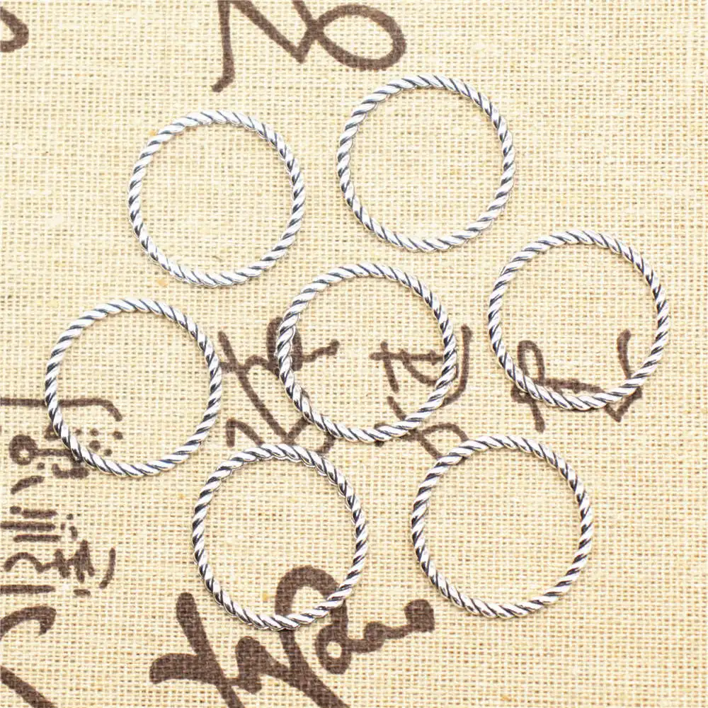 

10 шт., кольцевой соединитель серебряного цвета 26x26 мм