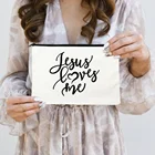 Женская косметичка с принтом Иисуса Love Me, модный органайзер для хранения туалетных принадлежностей, пенал-сумочка, тоут для покупок, лучший подарок