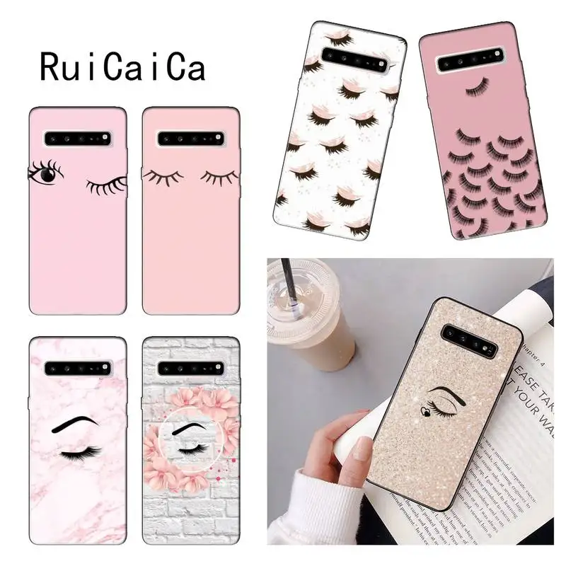 RuiCaiCa ресницы Красивая Девушка Мягкий чехол для телефона Samsung Note 3 4 5 7 8 9 10 pro 10plus