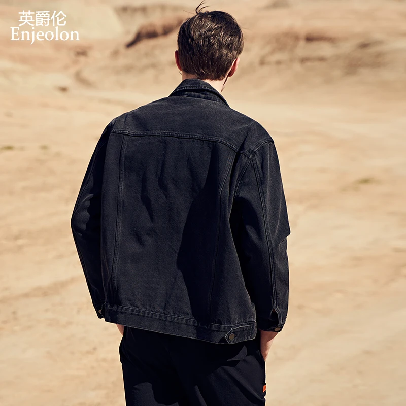 Куртка Enjeolon Мужская джинсовая Бомбер ковбойская верхняя одежда из денима
