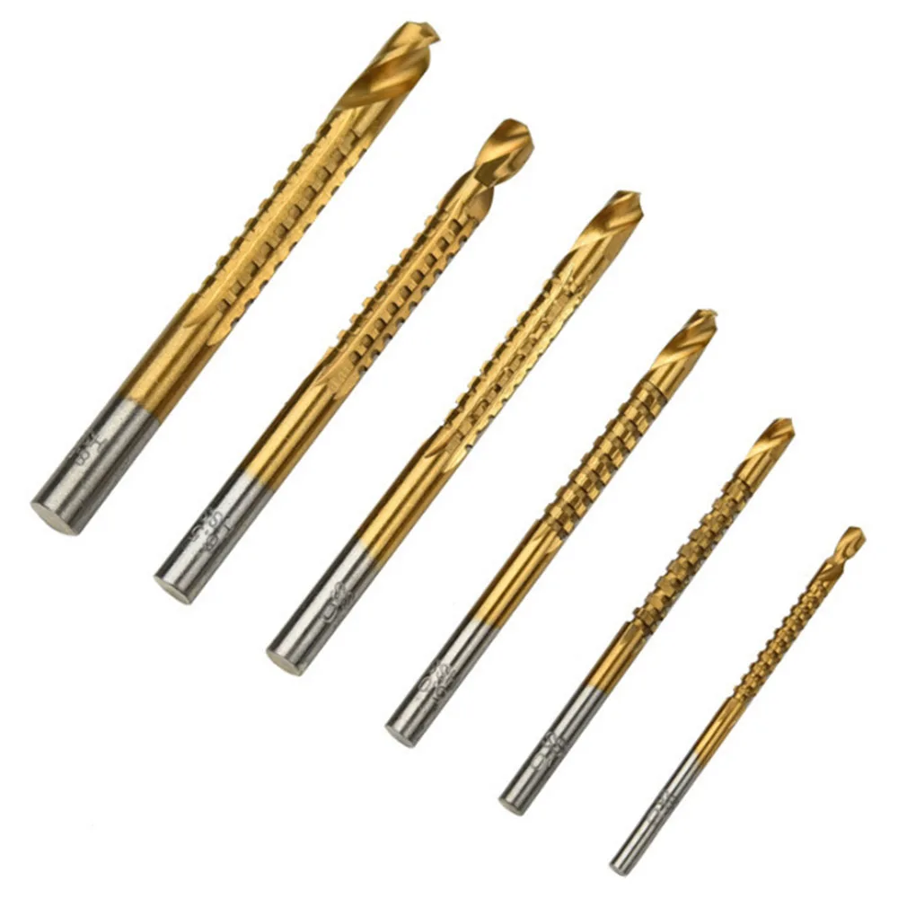 

6pcs New Titanium Coating Electric Drill Plastic Hole Metal Woodworking Drill Saw Woodworking Tools