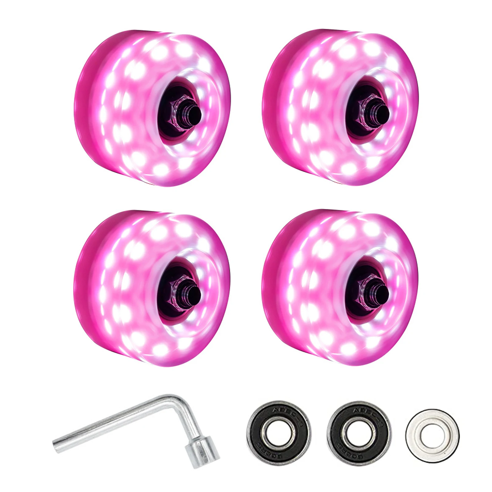 

Flashing Roller Lighting Skateboard Double Row Universal Replacement Wide Surface Skate Wheel Kit High Elastic Cool Sports