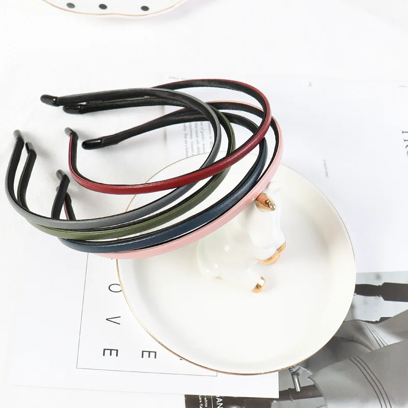 Узкий ободок из искусственной кожи для женщин детские повязки волос повязка