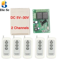 433mhz remote control system long range wireless smart switch dc 5v30v 2ch rf relay receiver board and transmitter for garage