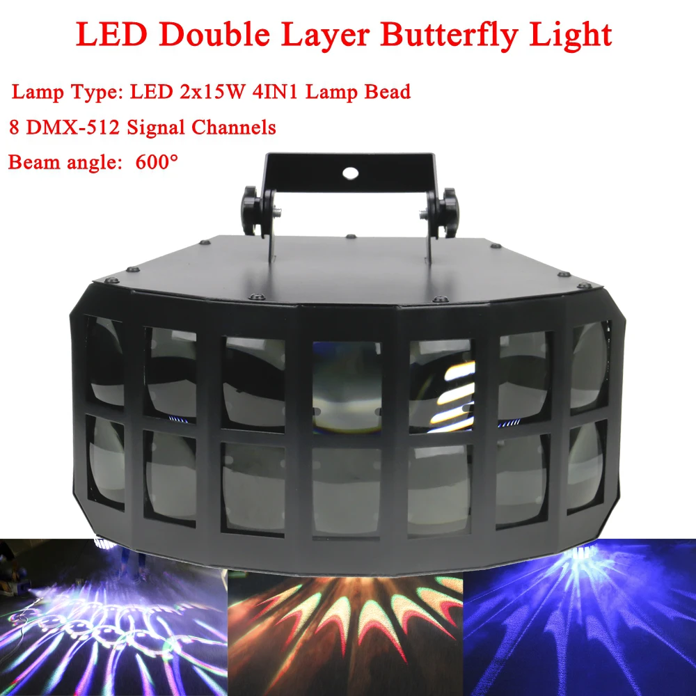 Двухслойный Светодиодный Светильник направленного света 2 х15 Вт RGBW 4 в 1 прожектор