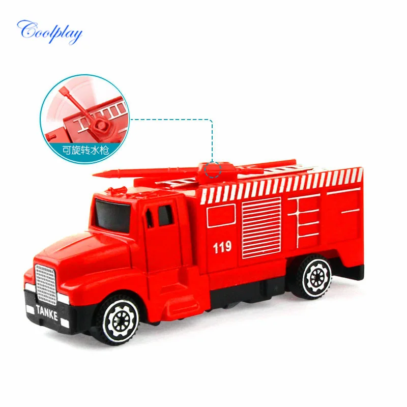 

Children's Mini Metal Car Sliding Fire Truck Fire Fighting Toy 1:72 Play House Decoration Car Model Toy