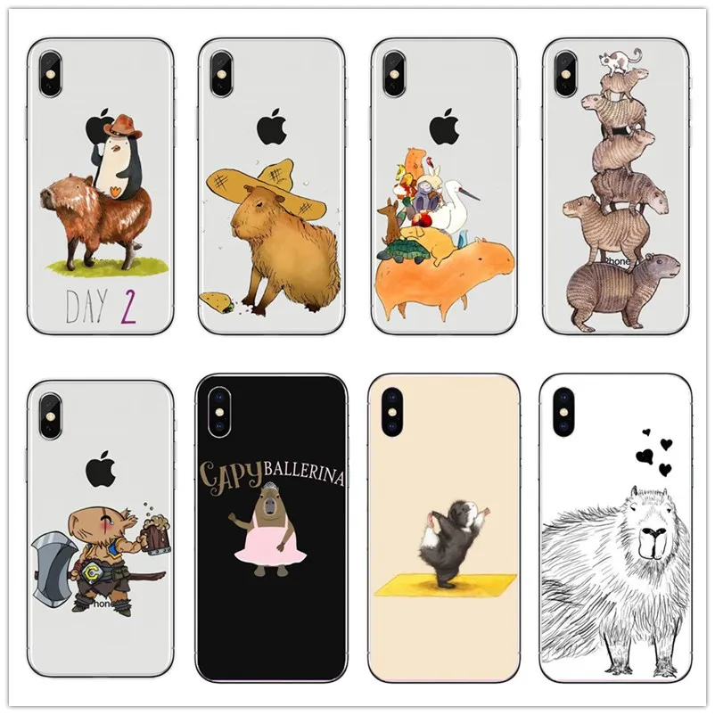Популярный чехол для телефона Capybara с мультипликационным принтом яркий Стильный дизайнерский iPhone 8 Plus 7 6S X XS XR