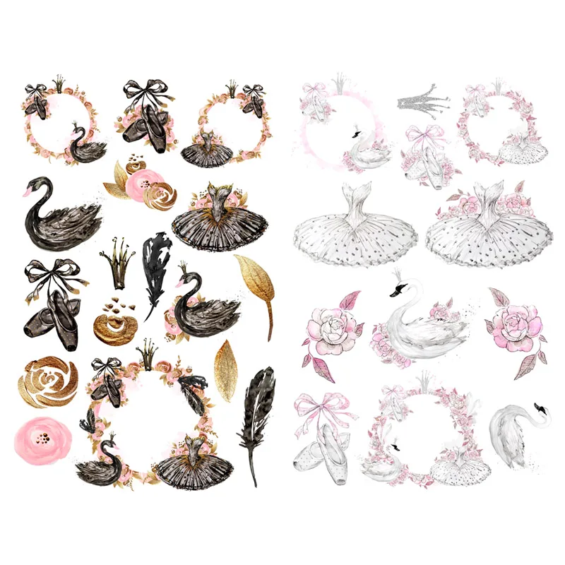 1 шт. белый черный лебедь балетный эстетический альбом для скрапбукинга бумажные