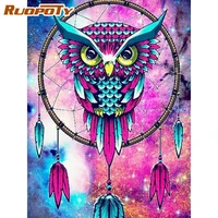 ruopoty 5d diamond painting owl animal full square drill home decoration display rhinestone picture kits embroidery