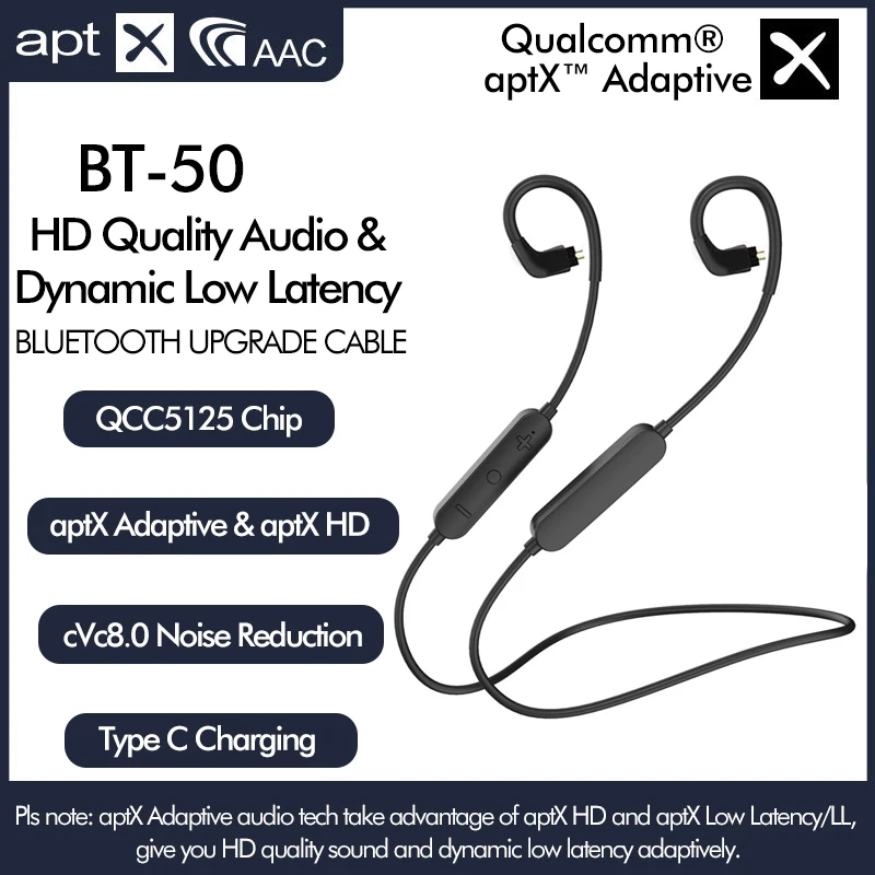 QCC5125 AptX адаптивный Bluetooth вспомогательный кабель с пультом дистанционного