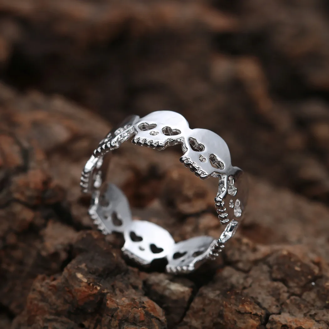 

Mens Ghost Head Skull Ring Stainless Steel Gothic Vintage Punk Biker Ghost Skull Ring Rock Skeleton Ring Party Biker Jewelry