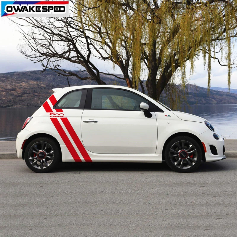 Для Fiat 500 595 Abarth спортивные полосы Автомобильная дверь боковой Декор Наклейка
