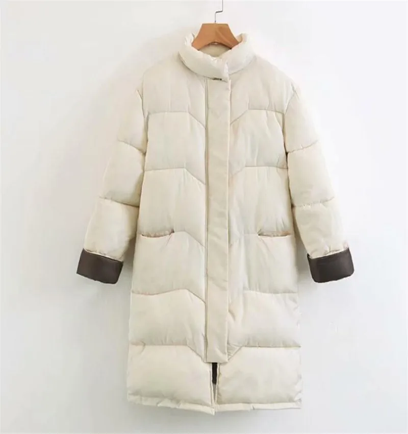 Зимняя новая стильная длинная хлопковая куртка средней длины с