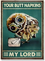 zmkdll owl paper tin sign your butt napkins my lord bathroom metal poster wall decoration outdoor indoor wall panel retro
