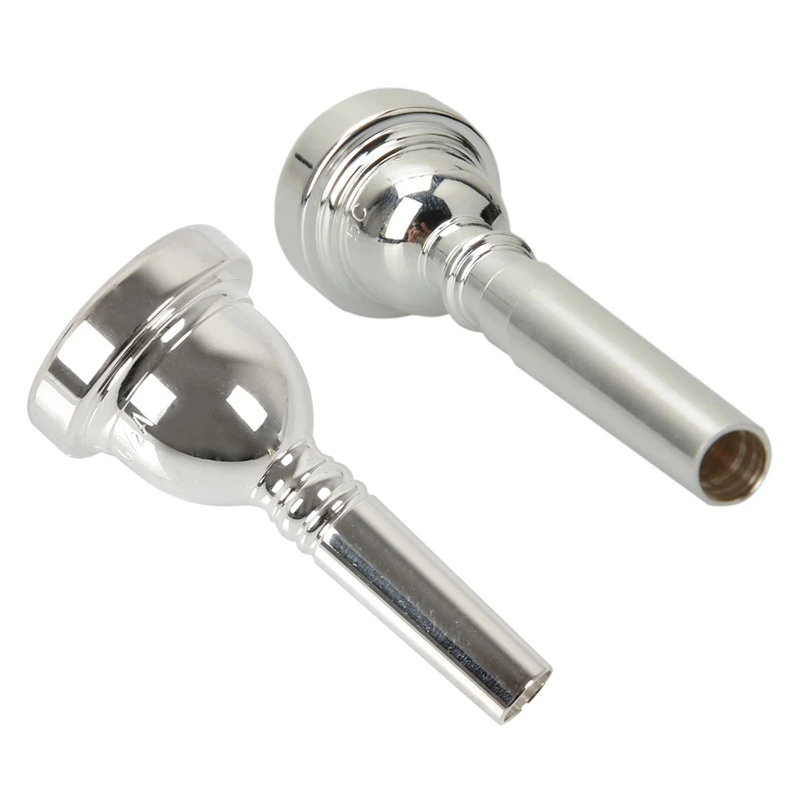 2 шт Серебряный мундштук: 1 никелированная труба мундштук 5C 3 35 дюймов и большая