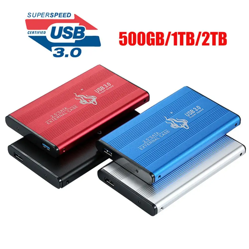 Алюминиевый корпус 500 Гб/1 ТБ/2 ТБ 2,5 дюйма USB 3,0 SATA внешний HDD мобильный жесткий диск для ПК планшет/ноутбук/настольный компьютер