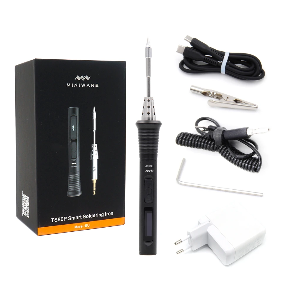 

Паяльник TS80P, компактный, портативный, цифровой, с регулируемой температурой, OLED-дисплеем и мощностью 30 Вт