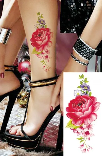 

27 designs Waterproof Temporary Tattoo Sticker China ink flower rose peony tatto stickers flash tatoo fake tattoos for women