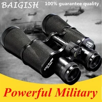 high power hd binoculars all metal military binocular lll night vision telescope wide angle pocket zoom russian baigish 20x50