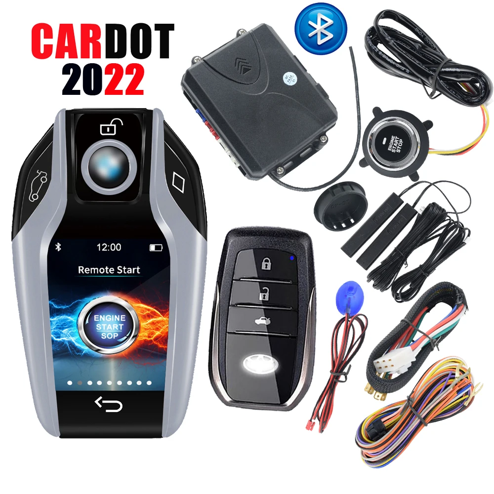 

CARDOT bt digital key app smart phone lcd key PKE car alarm system smart key remote start push button start