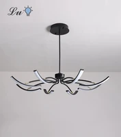 led iron matte blackwhite chandelier living room bedroom adjustable chandeliers fixture restaurant indoor lighting ceiling lamp