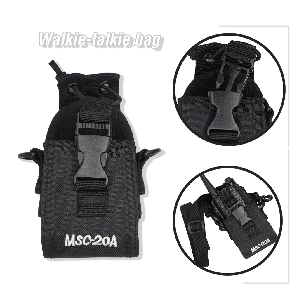 msc 20a walkie talkie bag nylon pouch holster carry case for baofeng uv 9r plus uv5r uv82 bf888s uv 9r uv b2 uv h9 h7 ham radio free global shipping