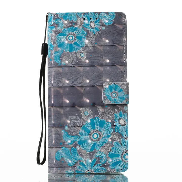 Blue Flowers Чехол для samsung Galaxy Note8 S8 плюс S7 S6 край S5 A3 A5 J3 J5 J7 чехол роскошный защитный чехол-книжка из искусственной кожи Модные Coque D03E - Цвет: Blue Flowers