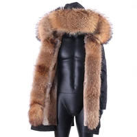 2022 new fashion waterproof men coat winter jacket warm long rabbit fur coats man parkas natural fox fur outerwear streetwear