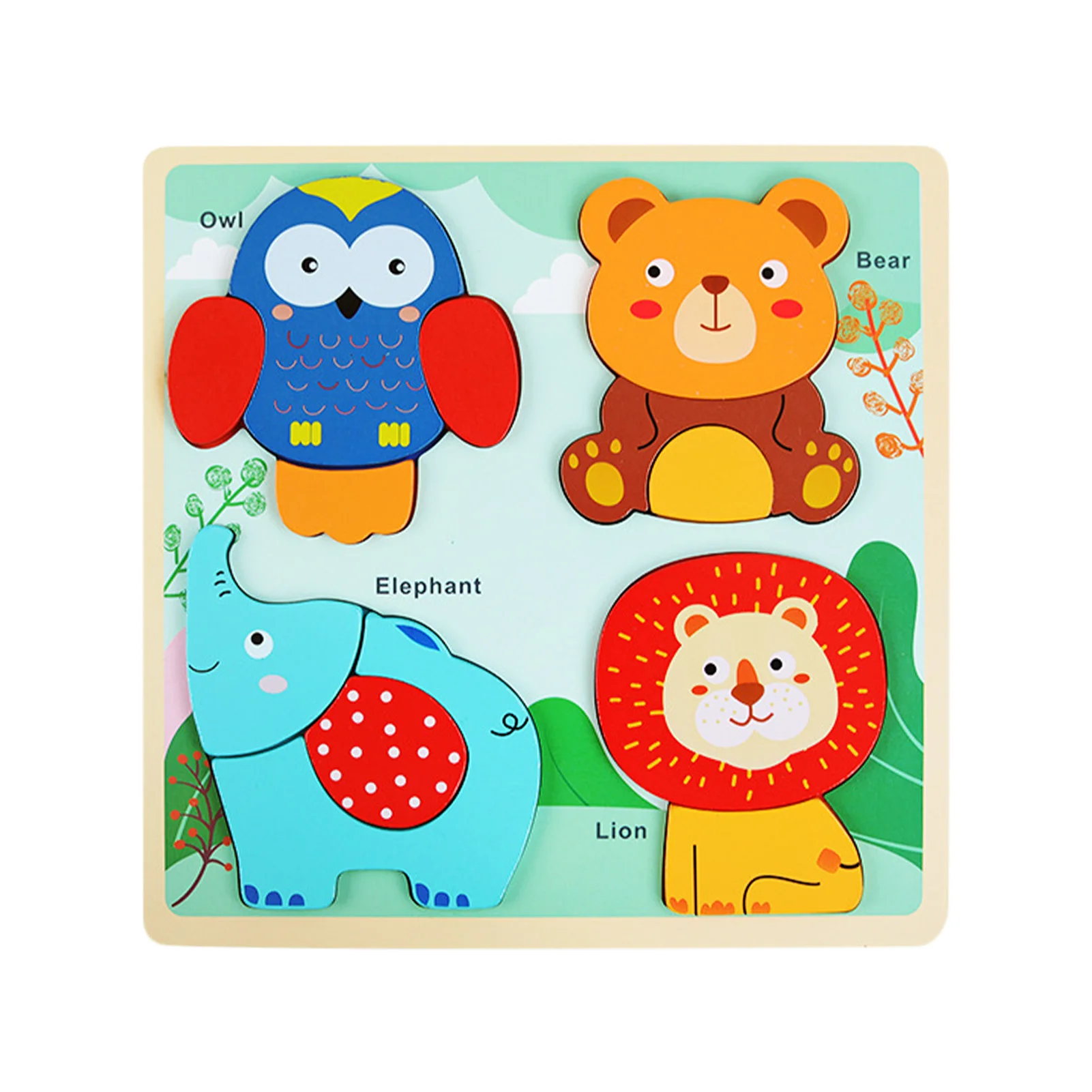 

Деревянный Лес Животные головоломка мультфильм 3d Раннее Обучение умное искусство подходит для 2