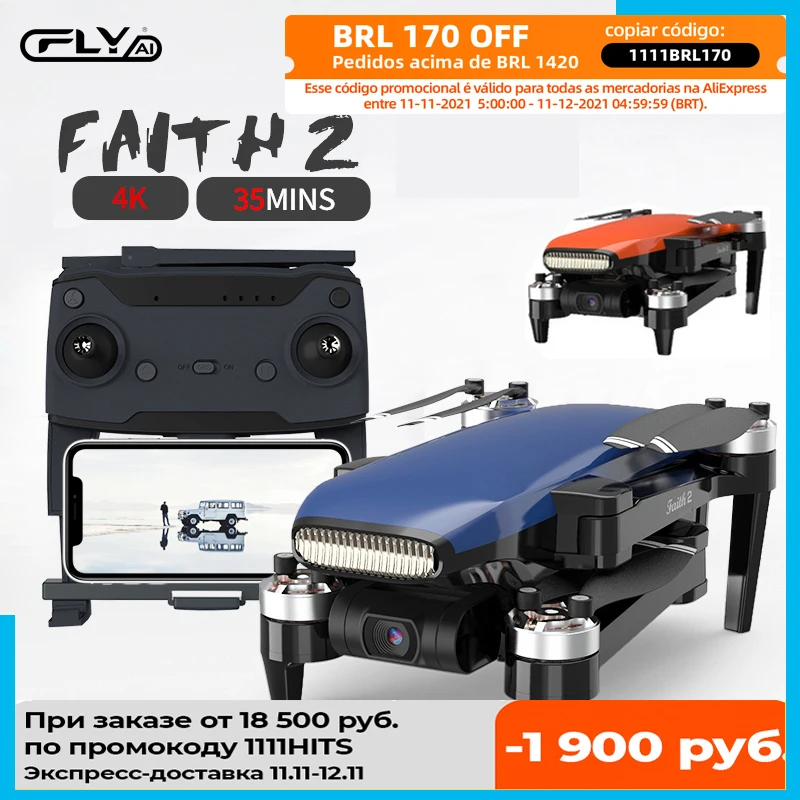 

Cfly FAITH2 5G WIFI Drone 5KM FPV GPS Drone 4k Profesional Camera 3-Axis Stable Gimbal Flight RC Dron Quadcopter RTF FLY Faith 2