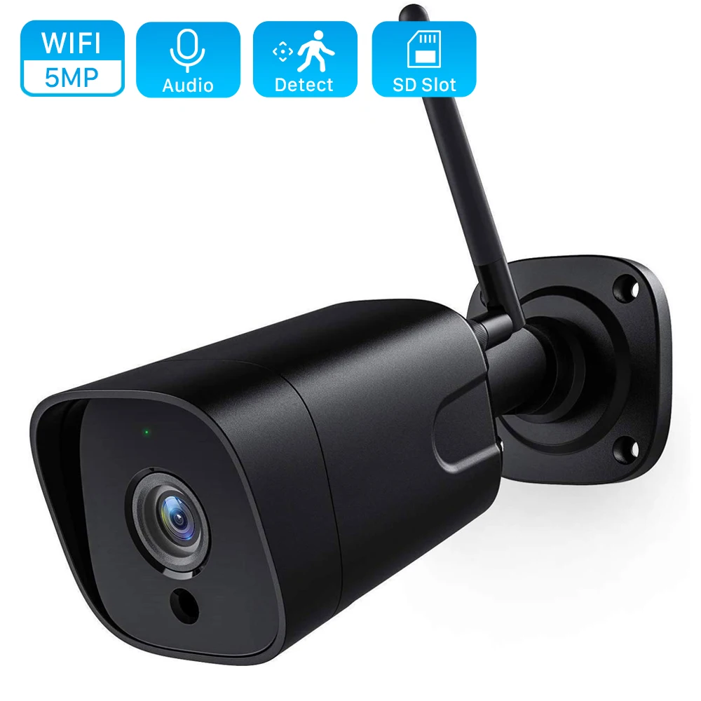 5 Мп Wi Fi IP камера металлическая 1080P Беспроводная Проводная цилиндрическая