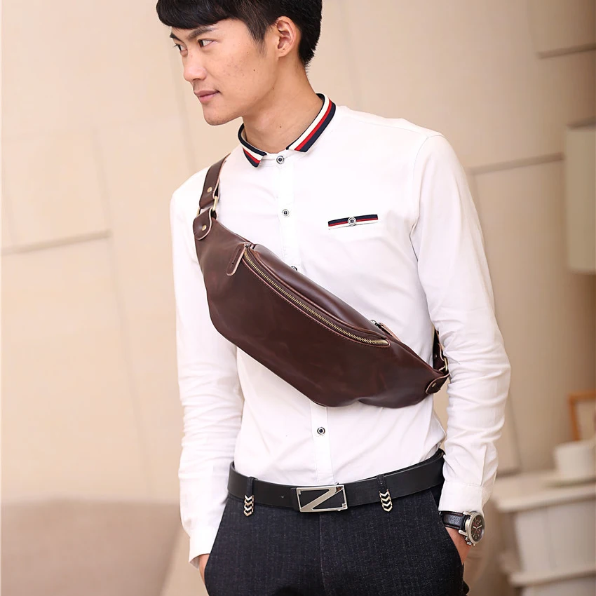 Youda Модные мужские нагрудные сумки сплошной цвет PU Материал Мобильный телефон