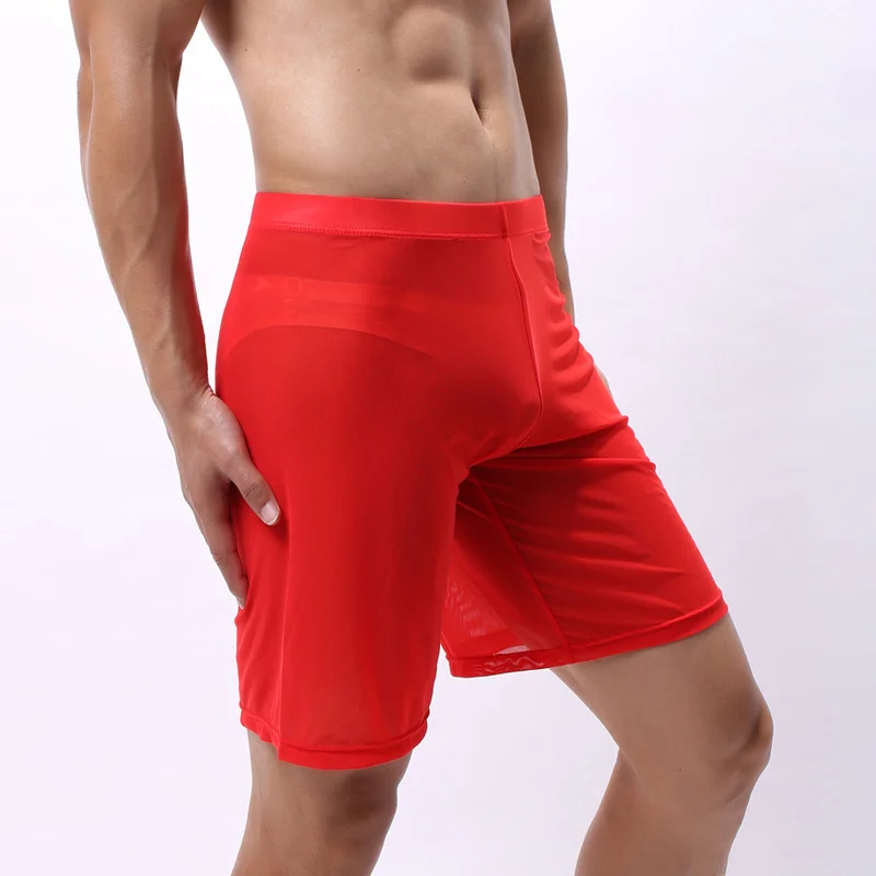 Мужские штаны для сна сетчатые прозрачные ультратонкие трусы Свободные