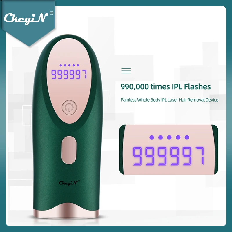 

CkeyiN Laser Hair Removal System Permanent Painless IPL Facial Bikini Body Hair Remover 999999 Flashes 3 LED Color Hair Trimmer